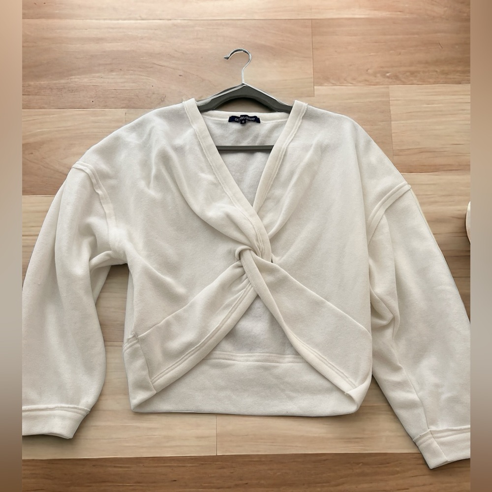Cropped Open front twist top Sweatshirt